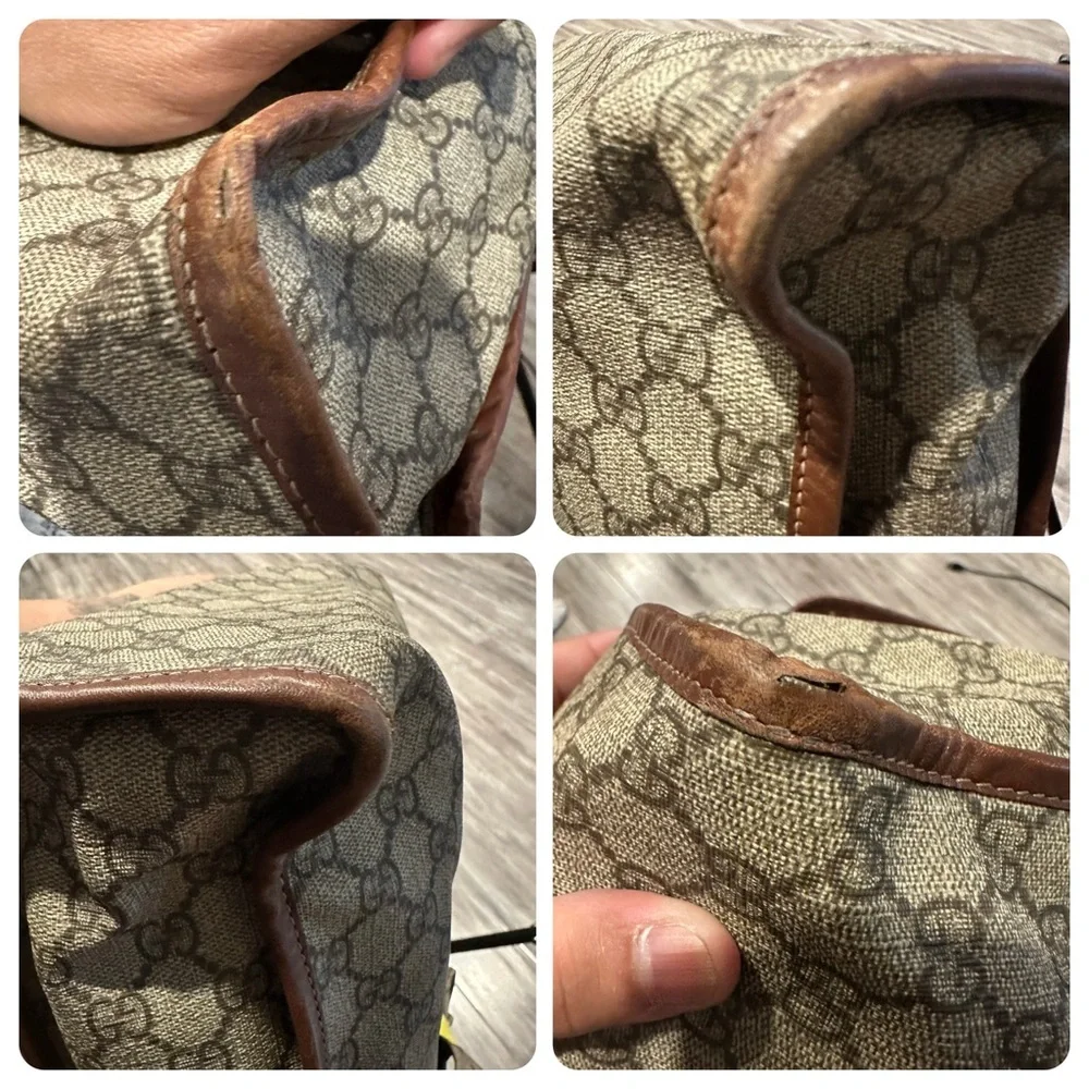 Gucci Beige and Brown Monogram Messenger Bag